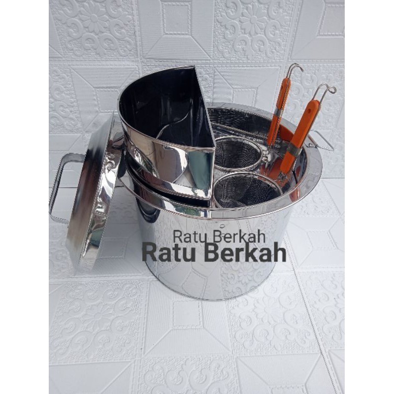 Tong mie ayam lubang 2 / saringan mie /dandang bakso mie ayam sekat