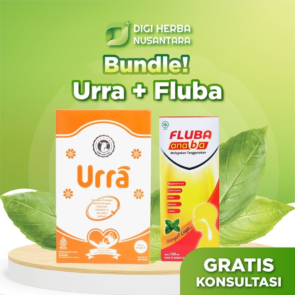 

Susu Urra Penambah Berat Badan Anak 1 Box + FLUBA ANABA Legakan Batuk Flu Anak & Dewasa 1 Box