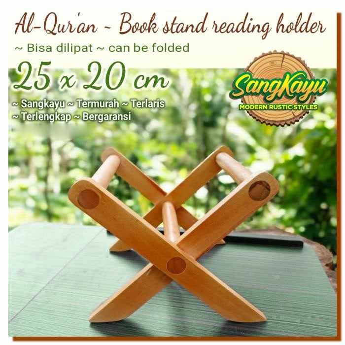 Rekal Al-Qur'an book stand reading holder rekal kayu tatakan Al-Qur'an