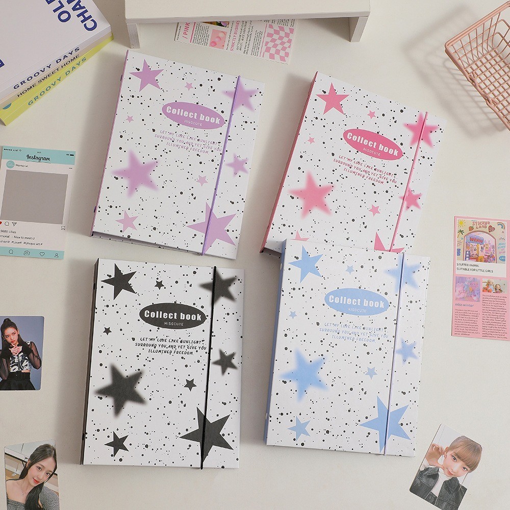 

RB SHINSDAY Cover Binder A5 6 Rings Stars Composition Y2K Album Kpop Hard Cover Karton A5 6 Rings