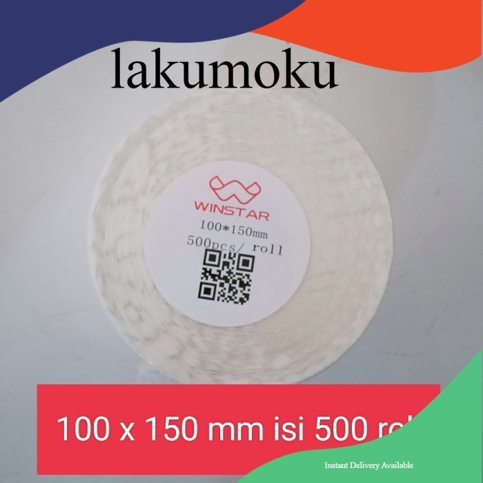 

sticker kertas thermal 100x150 isi 500 lipat/label sticker thermal/label barcode stiker termal 500 lembar
