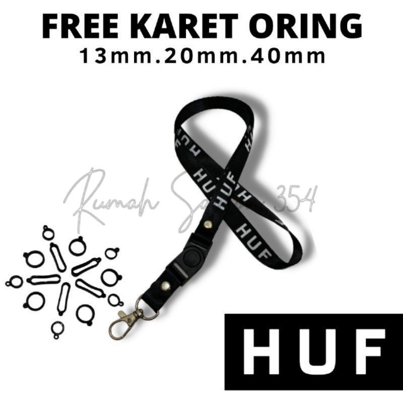 

lanyard HUF lanyard DISTRO gantungan kunci name tag id card kartu nama / tali lanyard gantungan leher HUF HANDPHONE