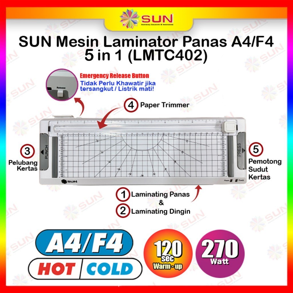 

[PROMO MURAH] Mesin Laminating SUN A4 / F4 ( 240 mm ) - LME001A4 ( Bisa Laminating Panas dan Laminasi Dingin, untuk KTP, Ijasah, KK, Sertifikat, Akte, Dokumen, Kertas Foto )