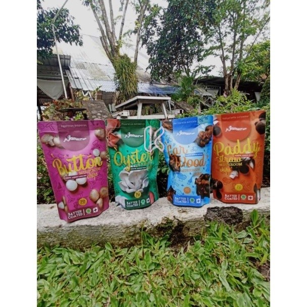 

Jejamuran Kripik Jamur MERANG 70 gram mushroom chips halal MUI Keripik chip oleh Jogja Yogyakarta Paddy Straw Flour Salt Pepper Garlic Flavoring Tepung Garam Merica Cemilan Makanan Ringan Snack Jajan Dus Paking