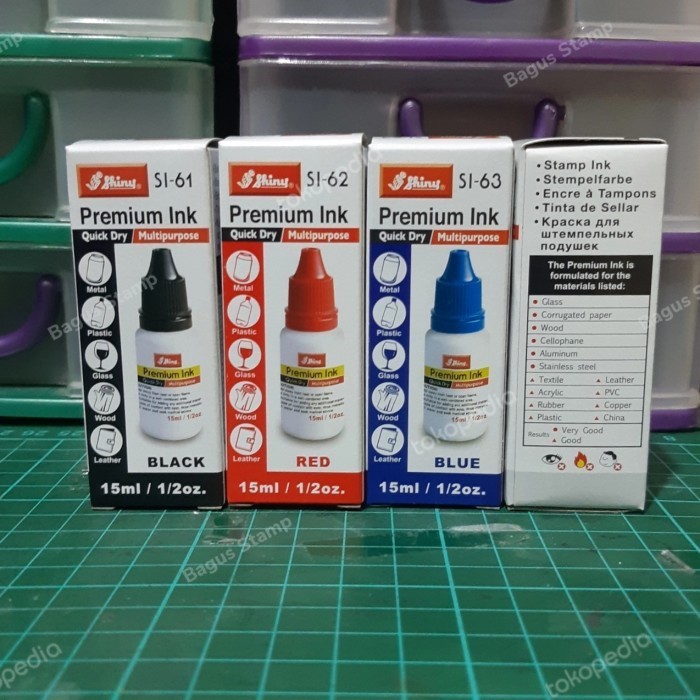 

Tinta Stempel Permanent / Premium / Tahan Air Shiny - Merah