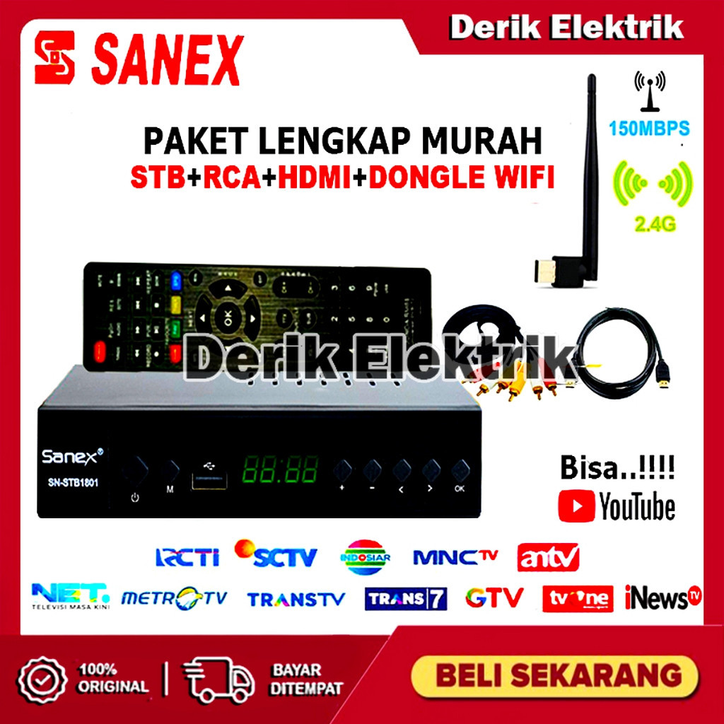 SET TOP BOX TV DIGITAL SANEX DVB T2 EWS UHF HD / ALAT TV DIGITAL SET TOP BOX / STB TV DIGITAL / SET TOP BOX DIGITAL / SET BOX TV / SET BOX TV DIGITAL / SET BOX / SET BOX TV DIGITAL RECEIVER TV