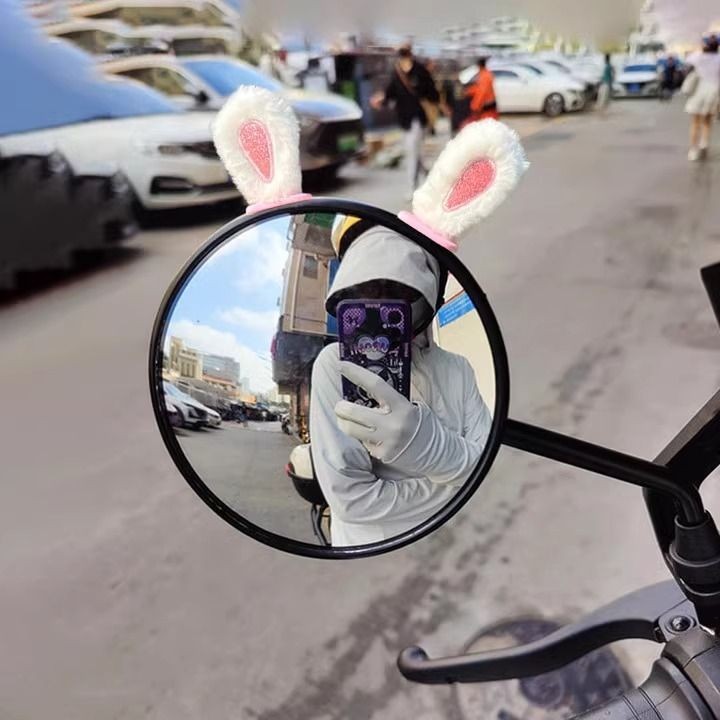 Boneka Telinga Kelinci/Kaca Spion Kendaraan Listrik Aksesori Kecil Hiasan/Sepeda Motor Telinga Lucu