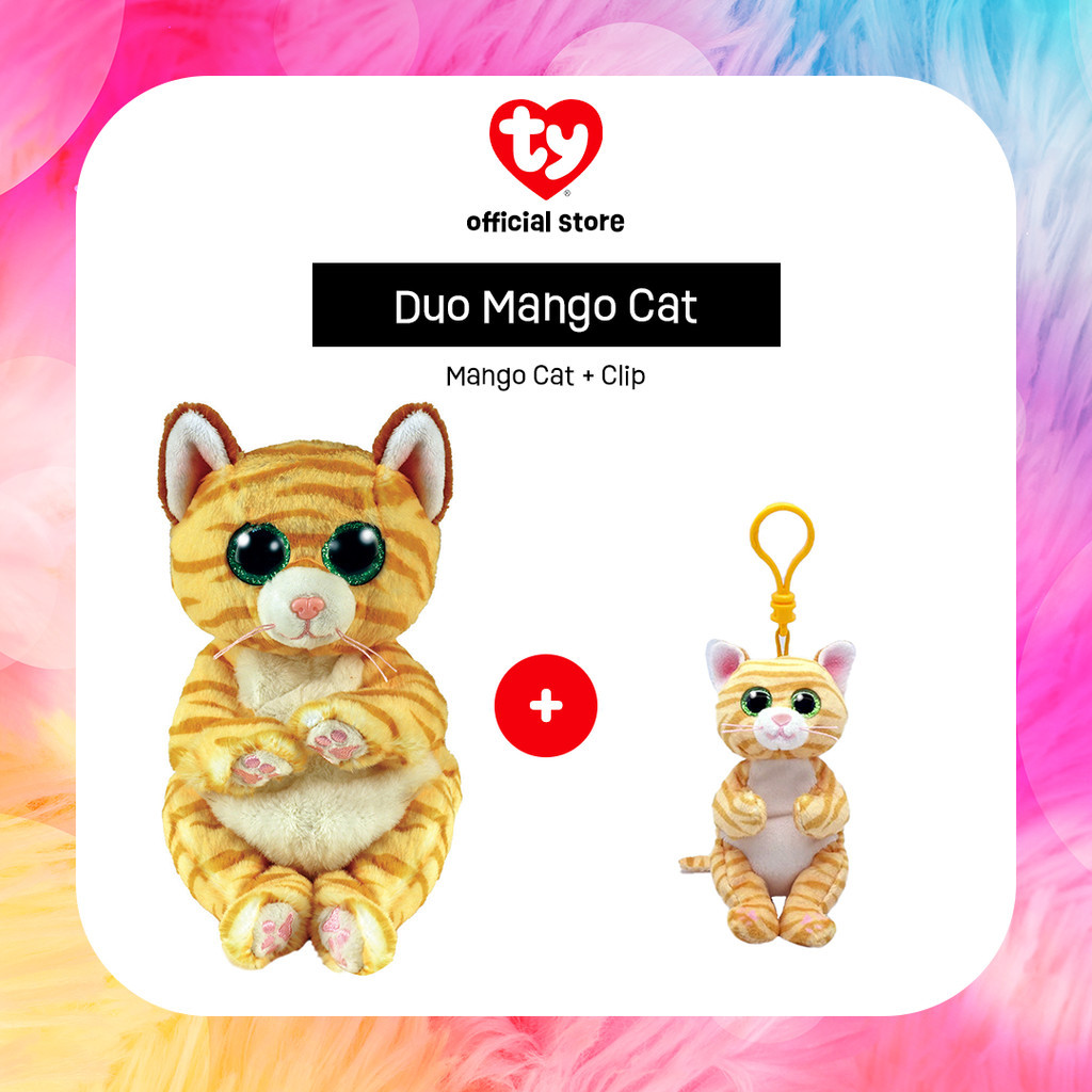TY Duo Mango Cat - Paket Boneka & Gantungan Kunci Bentuk Kucing - Gift Set Giftset Hadiah Kado Natal