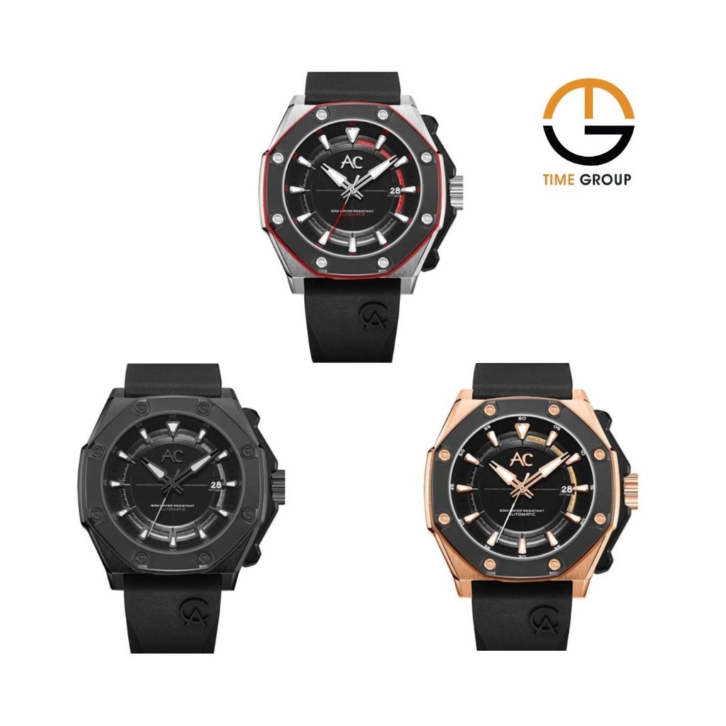 JAM TANGAN PRIA ALEXANDRE CHRISTIE AUTOMATIC AC9601 AC 9601 MAR RUBBER ORIGINAL