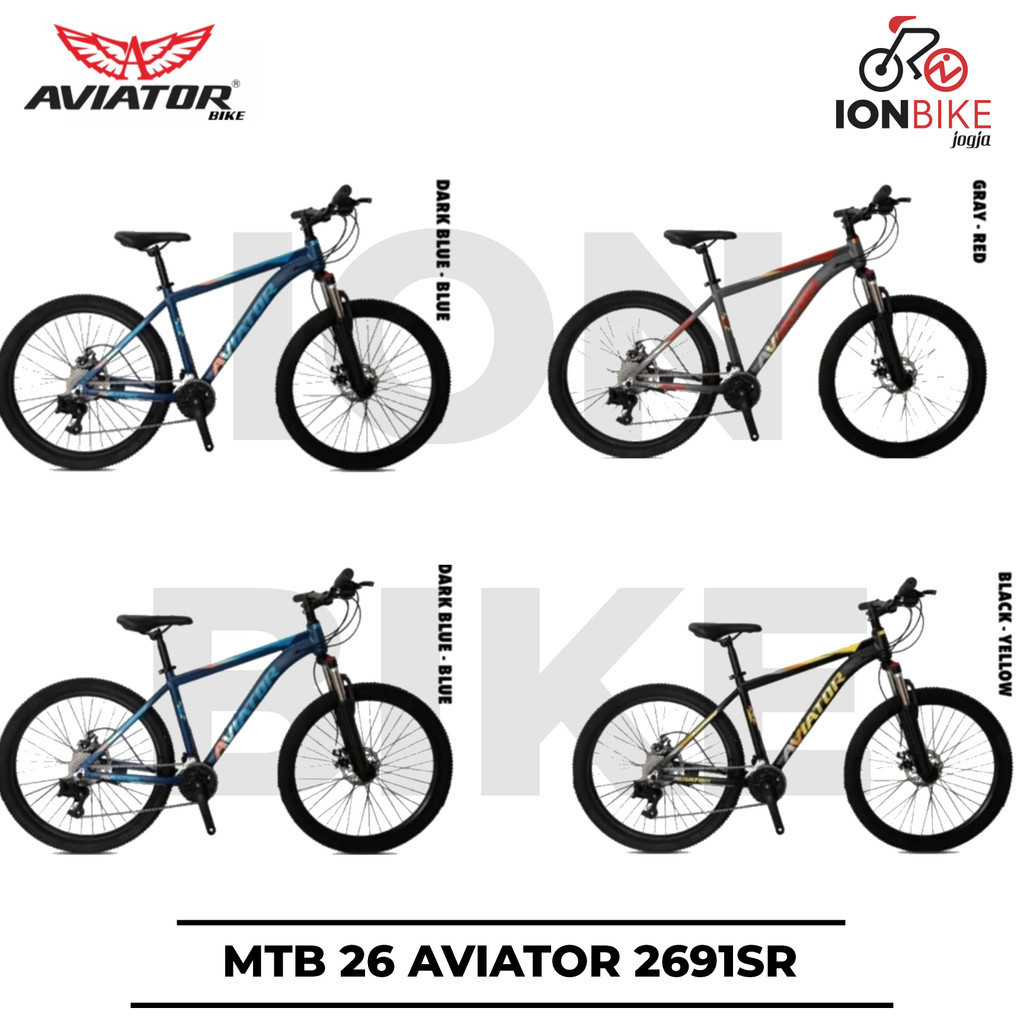 Sepeda MTB 26 Aviator 2691SR 2691 SR Frame Alloy Murah 9 Speed Promo Harga Diskon Sepeda Gunung Mona