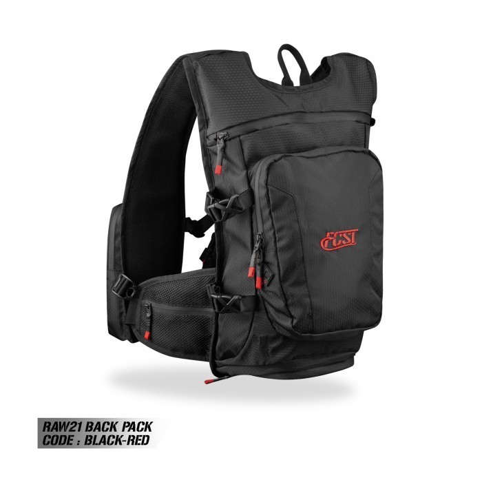 NM Firecast | Tas Motor Cross | Tas Pancing | Tas Joran | Firecast Raw21  - BLACK RED, RAW21 BACKPAC