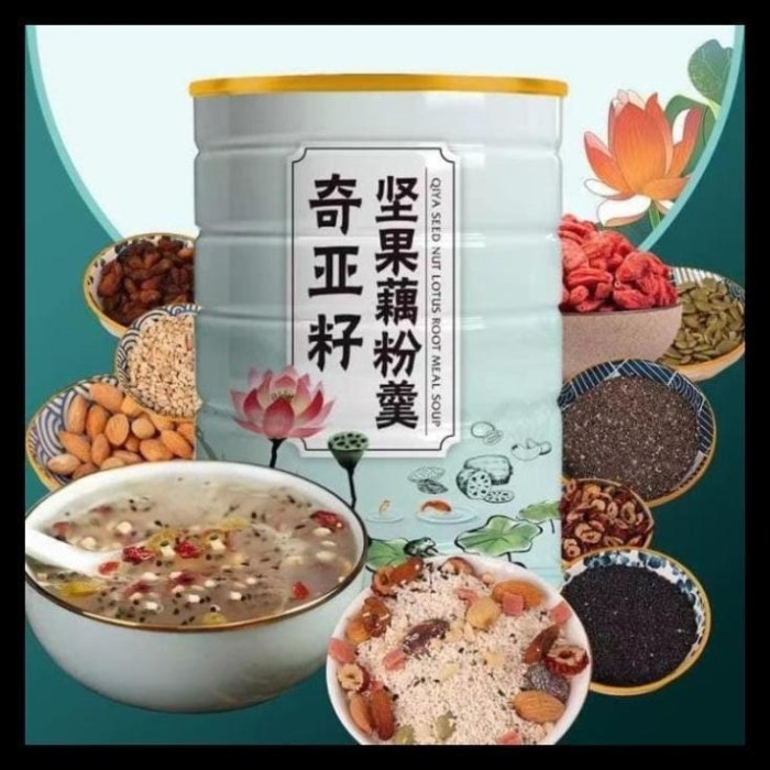 

YP Oufen Lotus Root Powder Bubuk Akar Teratai Makanan Sereal Diet Sehat - Chia Hijau, Manis