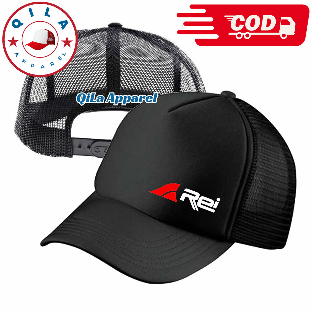 QiLa Apparel Topi Trucker REi - Topi Distro REi Logo - Topi REi Premium - Topi Pria Dewasa - Topi Pr