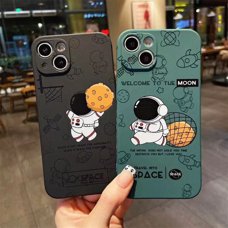 Rubik's Cube Straight Edge Astronaut Suitable for VIVO Y17S Y36 Phone Case Y27 Y27S Y02 Y17 Y20 Y21 