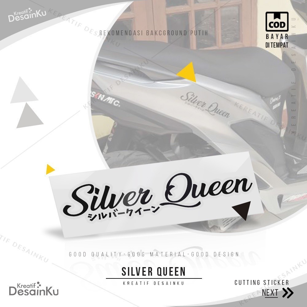 Cutting Stiker Silver Queen Variasi Motor Mobil Sticker Veriasi Aksesoris Timbul Keren Kata Kata Das