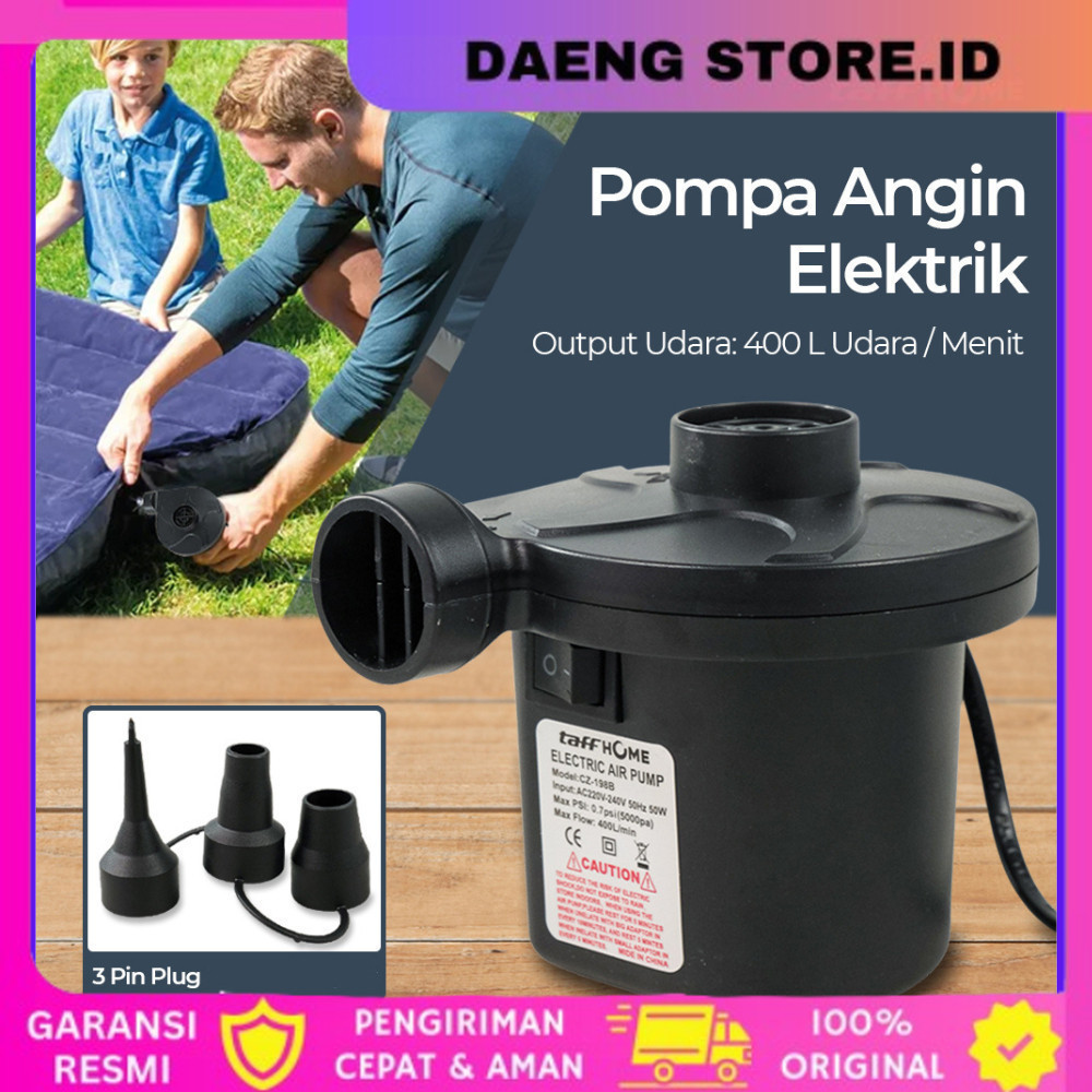 COD Pompa Angin Elektrik Air Pump Vacuum Compression 400L/min TaffHOME Black Pompa Angin Elektrik Pl