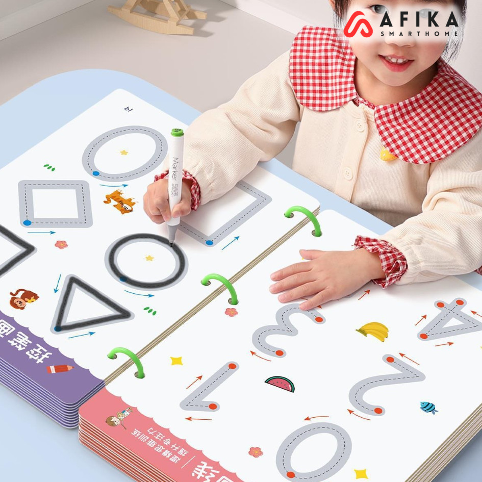 

Buku latihan Belajar Tulis Anak Magical Tracing Workbook Set Practice Copybook for Kids