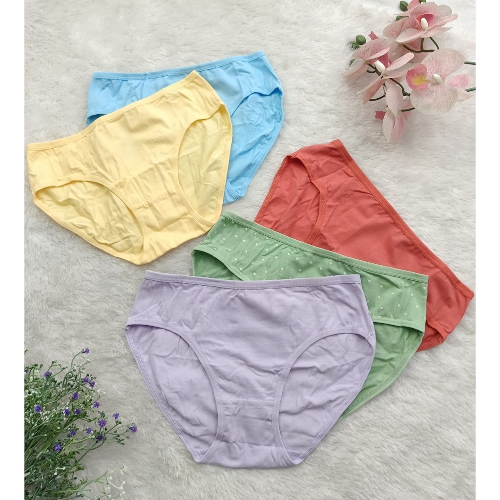 Celana Dalam Wanita YOUNG HEARTS 709 - PAKET 5PCS - Midi - Bahan Katun