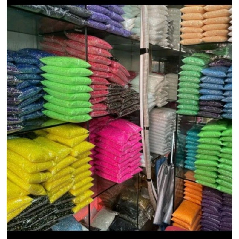 Manik shop Paket Hemat 1 Pon ( 450 gram ) manik pasir 3mm 8.0 Manik payet jepang isi -+27000 Butir B