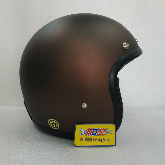 Helm INK A70 Solid Matt Dark Brown | Classic Model Klasik