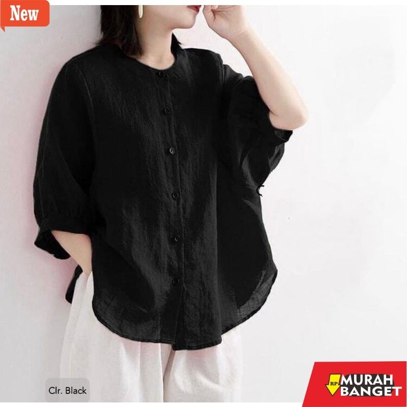 Atasan Wanita Kekinian Baju Blouse Wanita Bahan Katun Linen Premium