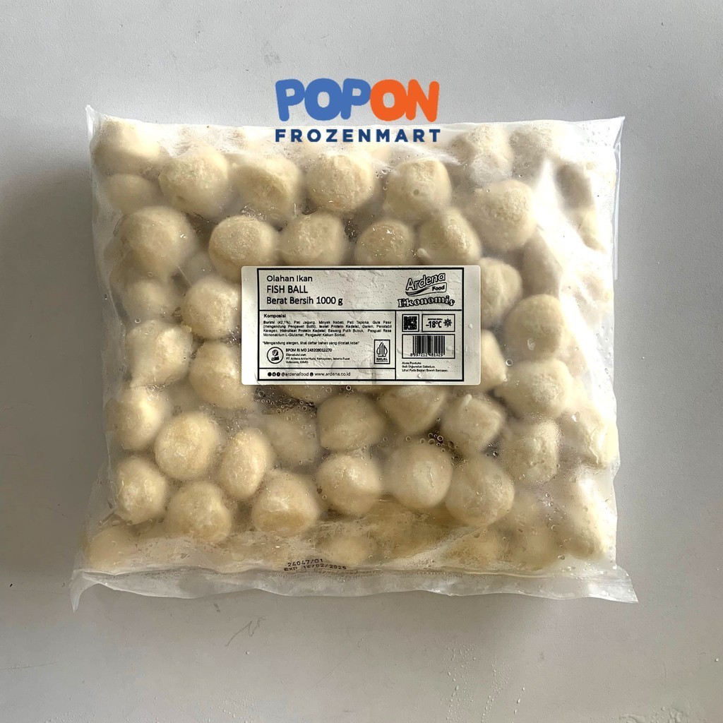 

Ardena Ekonomis Bakso Ikan 1 Kg / Fish Ball Ardena Isi 100 Butir