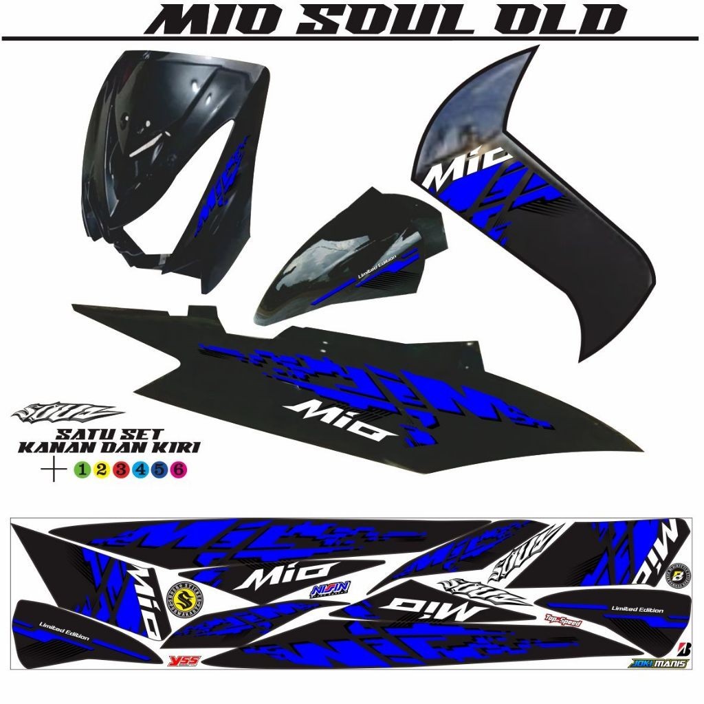 VARIASI STRIPING POLET MOTOR MIO SOUL OLD / STIKER MOTOR MIO SOUL KARBU VARIASI STICKER VARIASI SETI