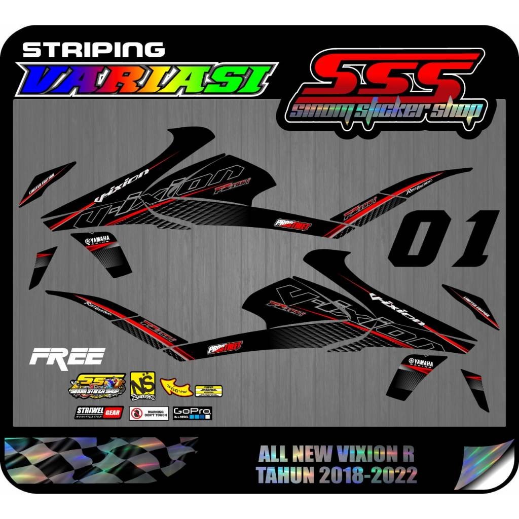 Stiker Striping Hologram Vixion R All New Vixion R Tahun 2018-2022