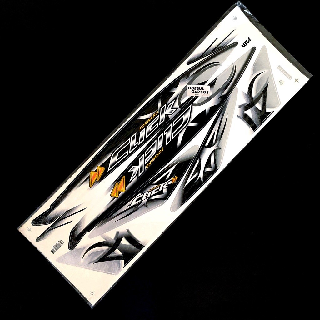 Stiker Mio Sporty Smile Click Variasi Striping SILVER HITAM KUNING