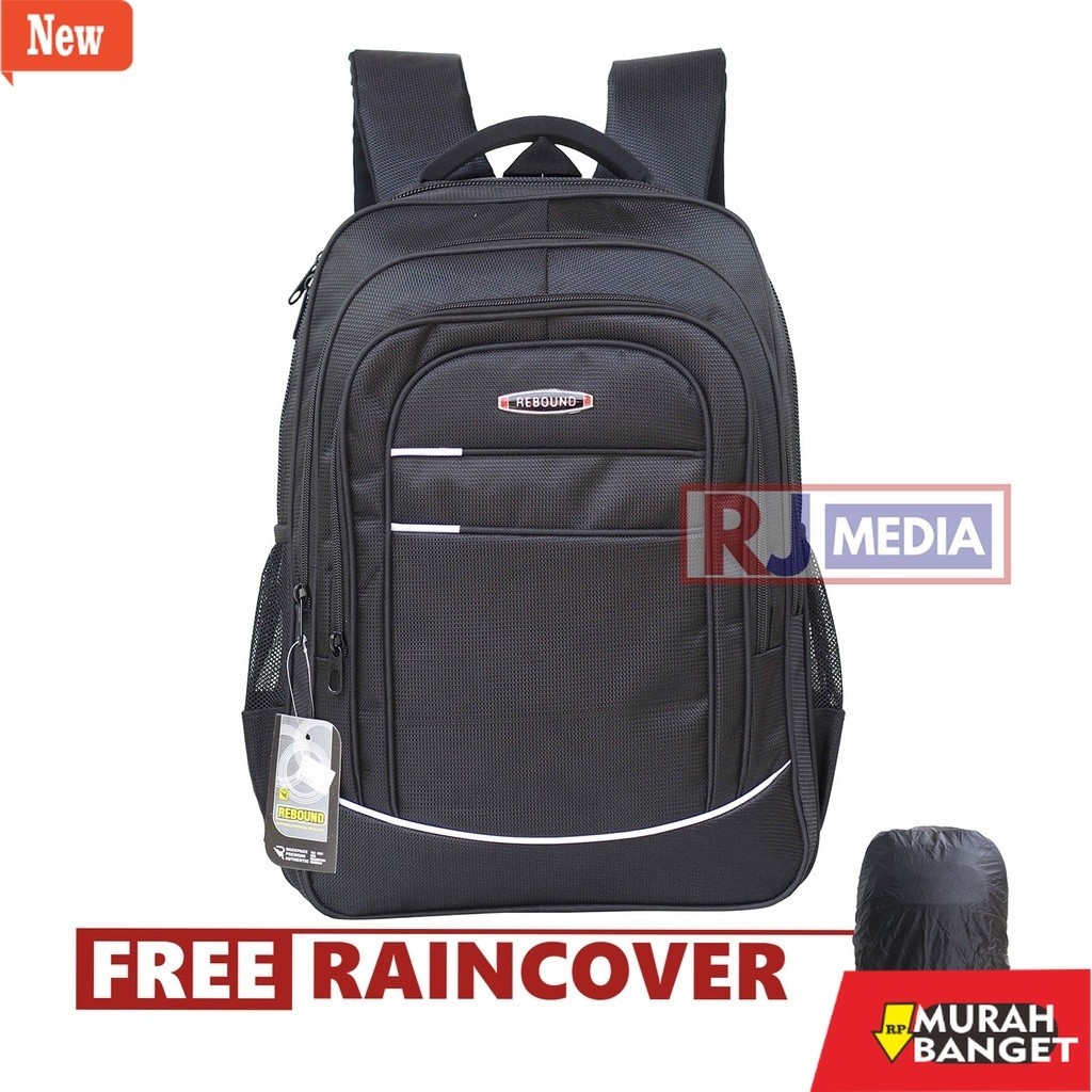 Tas Ransel Pria Kekinian Backpack Sekolah Terbaru Rebound Warna Hitam List Silver Ransel Sekolah SMP