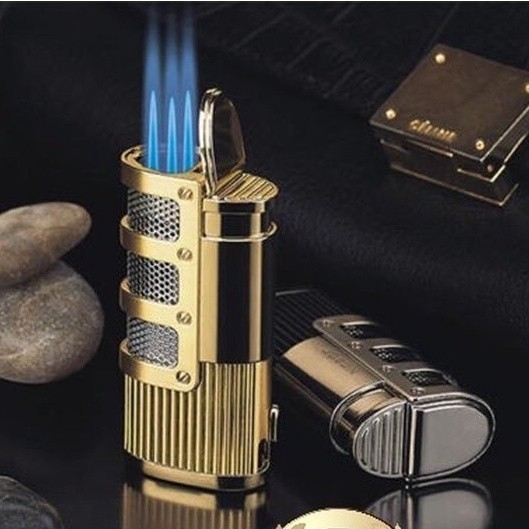 COD - Korek Api Gas Cigar Lighter Jobon ZB-938 Triple Jet Flame dapat diisi ulang