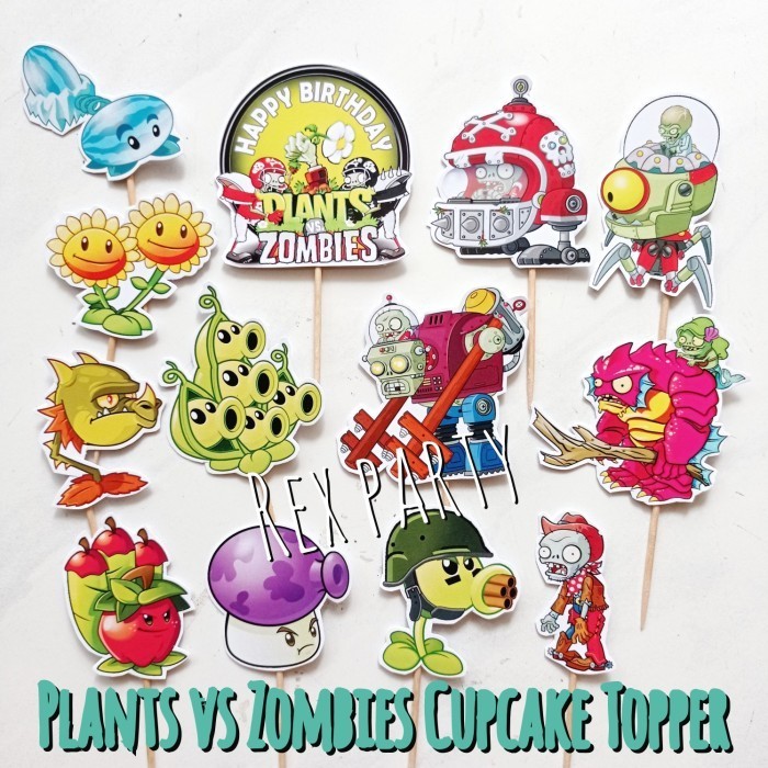 Vincent Plants vs Zombies Cupcake Topper/Cake Topper Plants vs Zombies