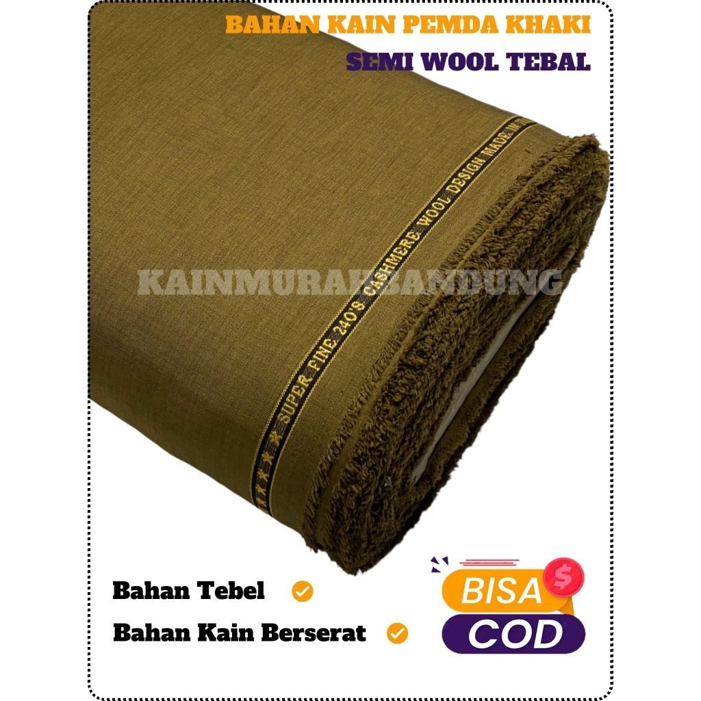 [KAIN PEMDA] KAIN METERAN PEMDA KHAKI/KHEKI/SERAGAM ASN/WANITA 100%ORIGINAL