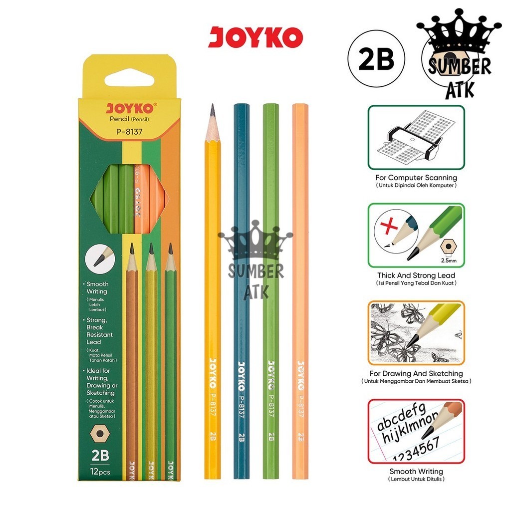 

Pencil Pensil Joyko P-8137 2B 1 Box 12 Pcs