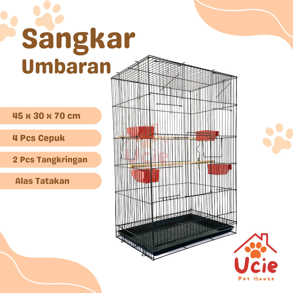 Sangkar Umbaran burung Ukuran M Jumbo besi lipat kuat sangkar burung love bird