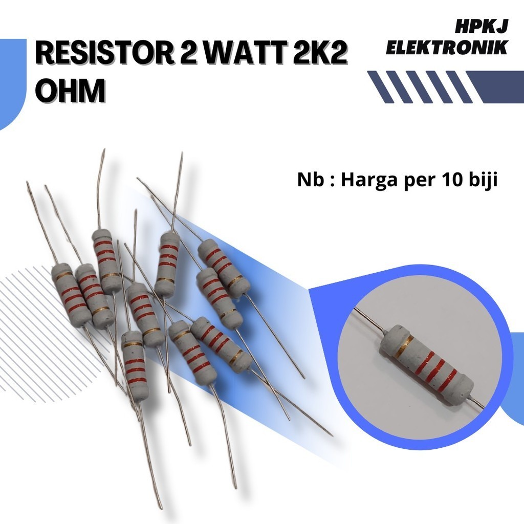 ( 30PCS ) RESISTOR 2 WATT 2K2 OHM 2watt 2k2 ohm R 2 watt 2k2ohm