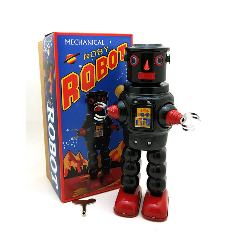 Vintage Children Toys Tin Robots Wind up Toys Home Collection Retro Craft Robot Tin toy Gifts