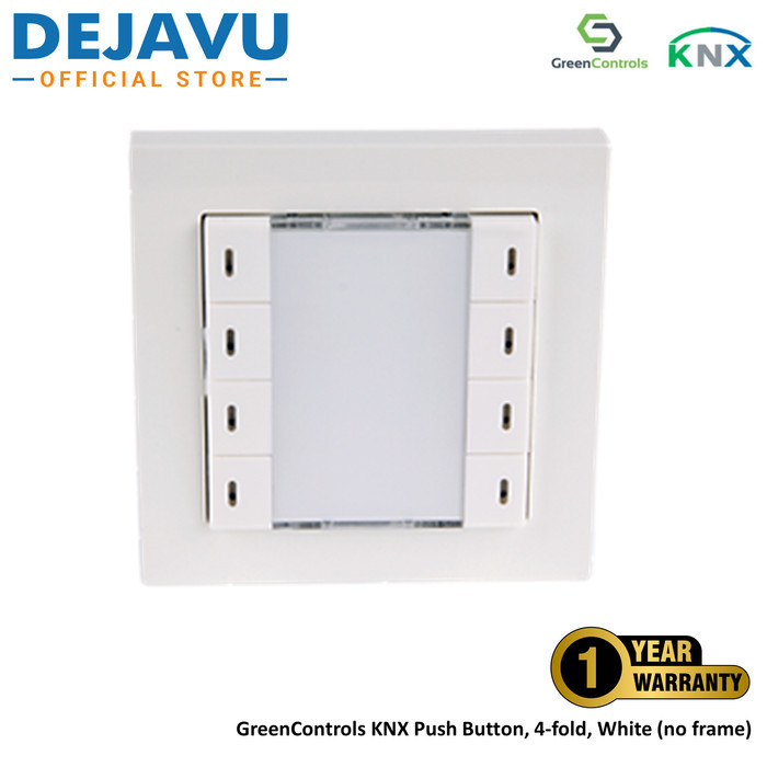 GreenControls KNX Push Button, 4-fold, White, no frame (GC10PB004 WH)