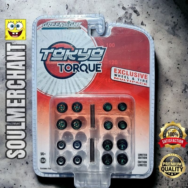 Greenlight Green Machine Tokyo Torque Wheel & Tire Multipack Ban Karet Skala 64