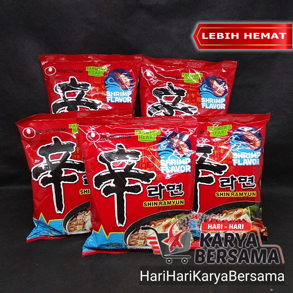 

NONG SHIM SHIN RAMYUN NOODLE SOUP SHRIMP FLAVOR PACK 5'S X 120GR