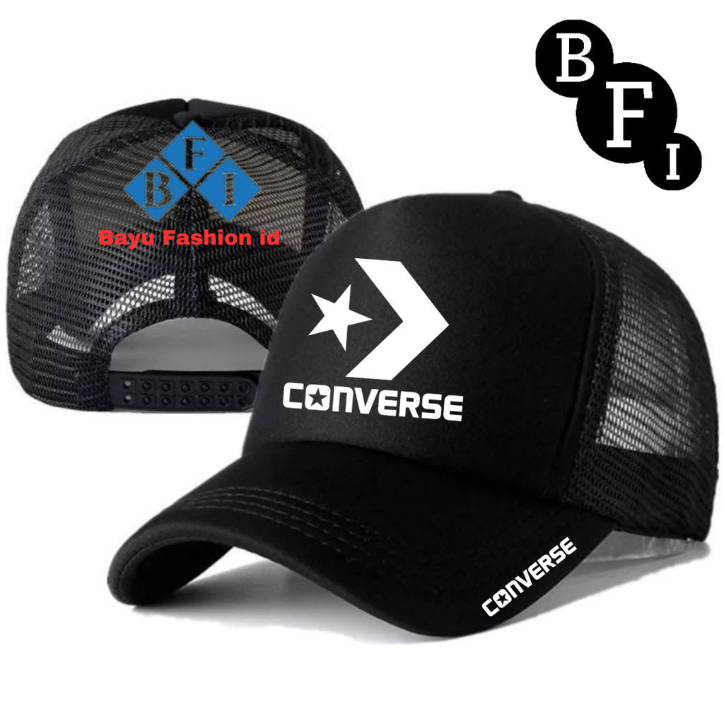 Bayu Fashionn ID  Topi Trucker KONVERSE - Topi Distro KONVERSE Logo - Topi KONVERSE Premium - Topi P