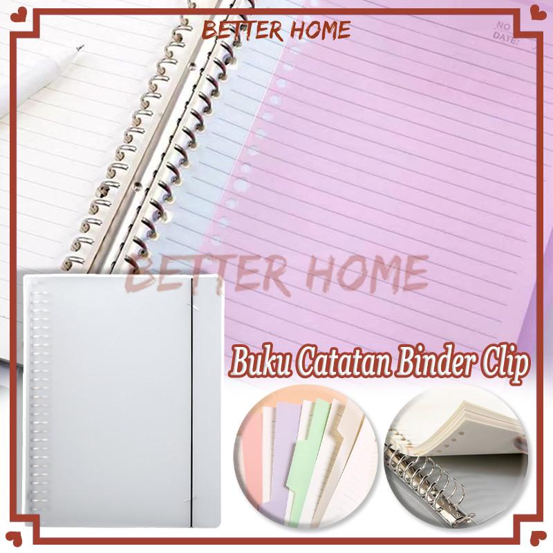 

Buku Catatan Binder Clip 60 Lembar/Notebook Spiral B5 A5/Binder Tali Cover Bening