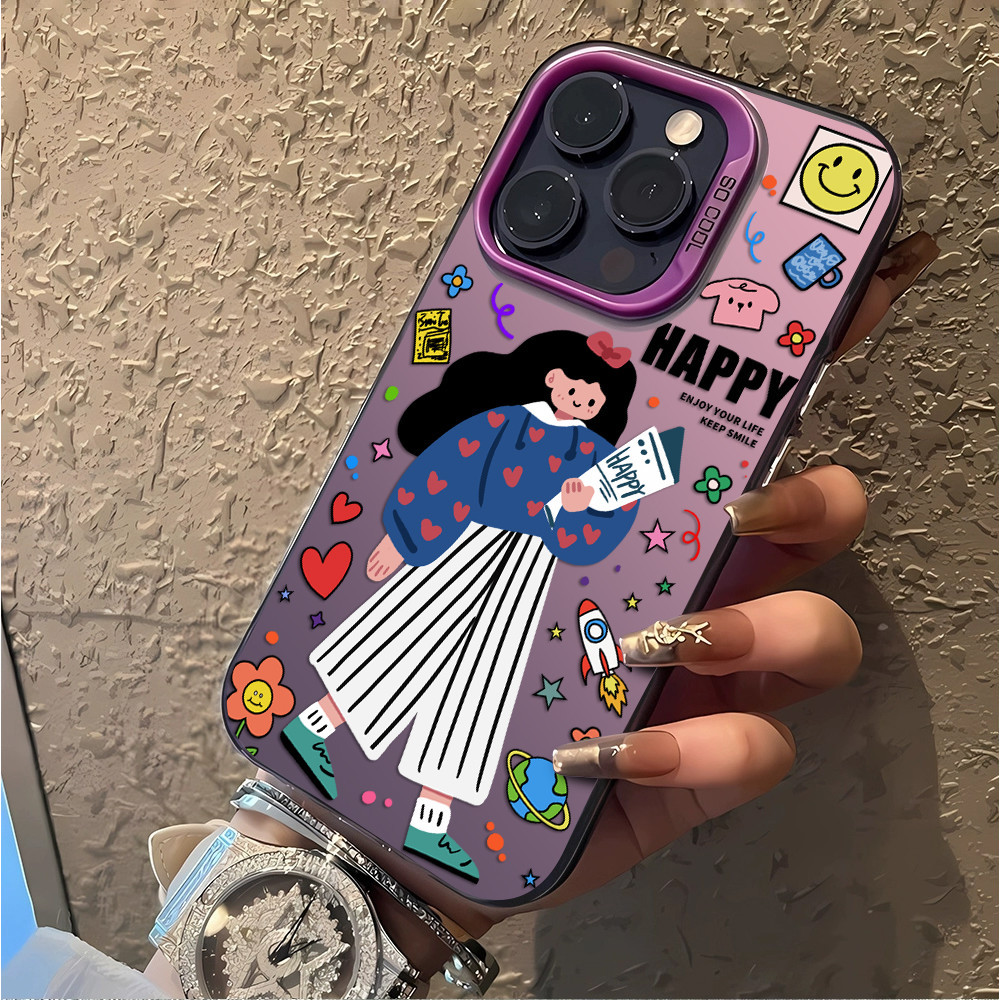 Happy Time berlaku - Casing Telepon IMD Cocok untuk Realme 5/5i/5s/6i/C3 7 8 10 5G 11 PRO 11 5G C53/