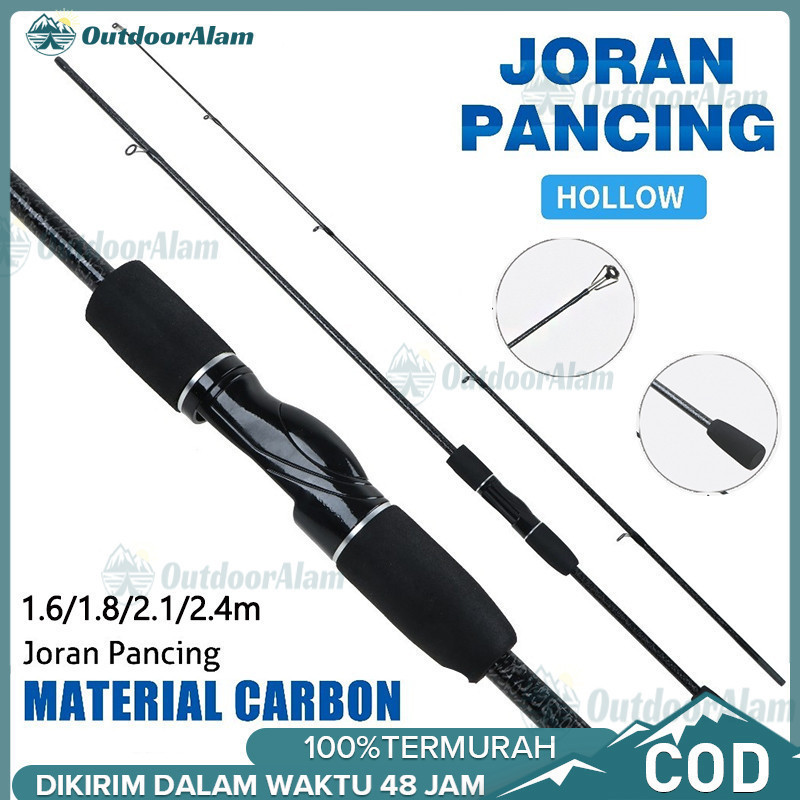 Joran Pancing Carbon Fiber Fishing Rod Pancing pancingan set lengkap joran tegek 2 Bagian Tongkat Pa