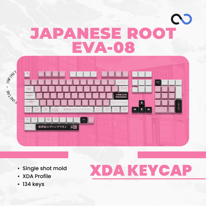 Keycaps PBT EVA-08 / EVA08 / Evangenlion Japanese Root XDA Profile Keycap