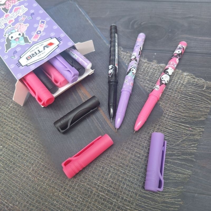 

KUROMI Pen Gel V-tro 12 pcs/ Pena Gel Mata pena 0,38 mm/ Pulpen Cair/ Bolpoint
