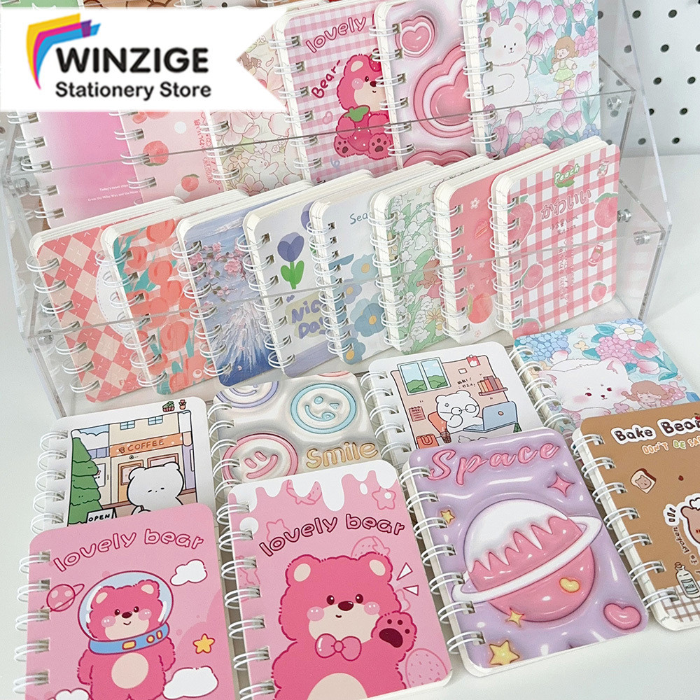 

Winzige Mini Buku Tulis Lucu A7 Spiral Notebook Aesthetic Korea Ring Buku Catatan Cute Portable Notepad Small Diary Planner Stationery - Acak 1 Buah