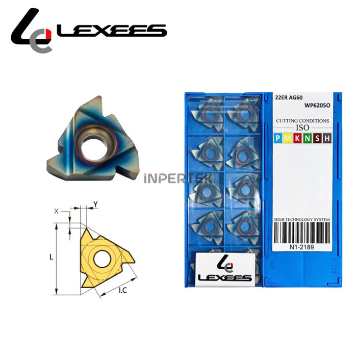 YM27 Insert 22ER AG60 LEXEES Pahat Bubut Ulir 22 ER AG 60 Mata Drat LUAR