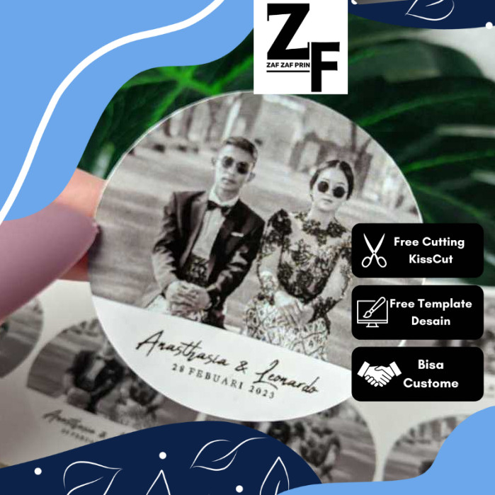 

ZAF 2-4 Stiker Wedding Souvenir Sticker Custom Ucapan Nikah Acara Pernikahan Free Desain
