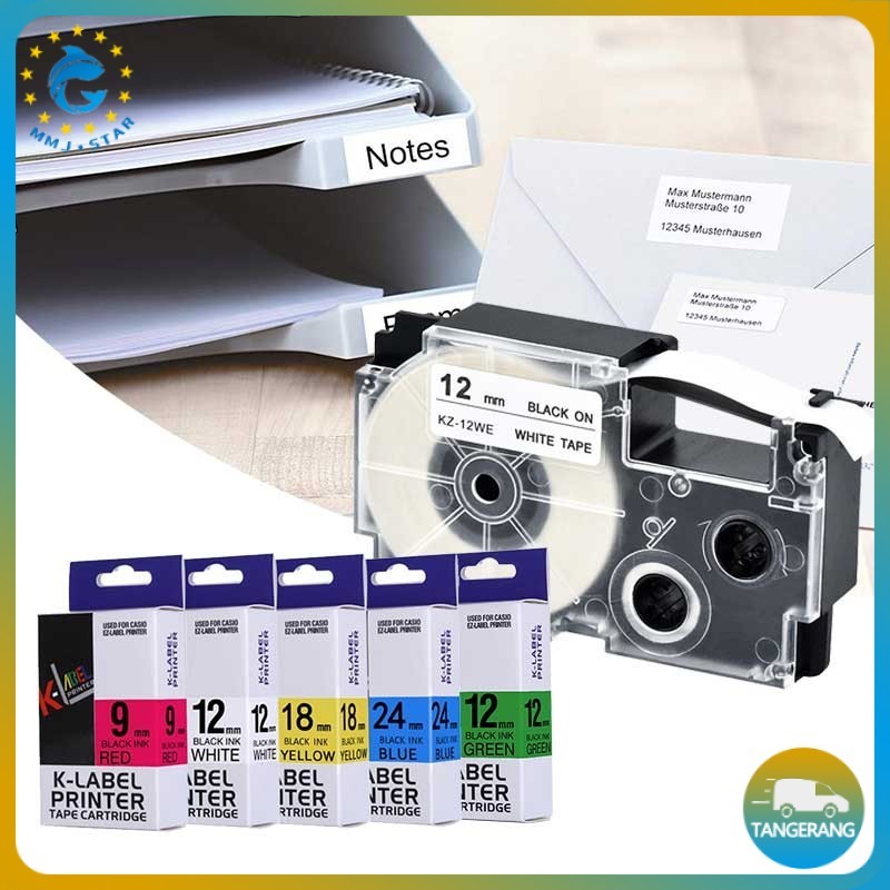 

Label Tape Casio 12Mm Compatible Xr12we Xr12yw Typewriter Printer Ez Label Maker